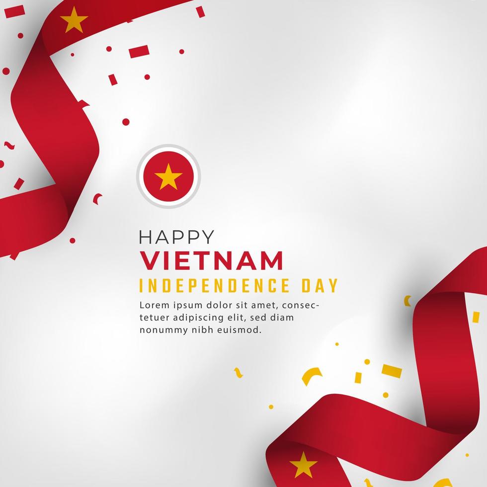 Happy Vietnam Independence Day September 2th Celebration Vector Design Illustration. Template for Poster, Banner, Advertising, Greeting Card or Print Design Element