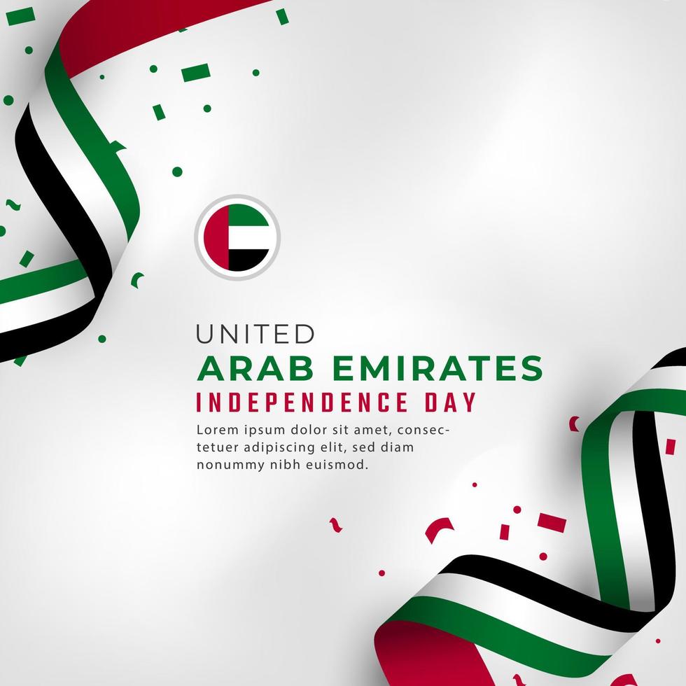 feliz día de la independencia de los emiratos árabes unidos 2 de diciembre celebración ilustración de diseño vectorial. plantilla para poster, pancarta, publicidad, tarjeta de felicitación o elemento de diseño de impresión vector