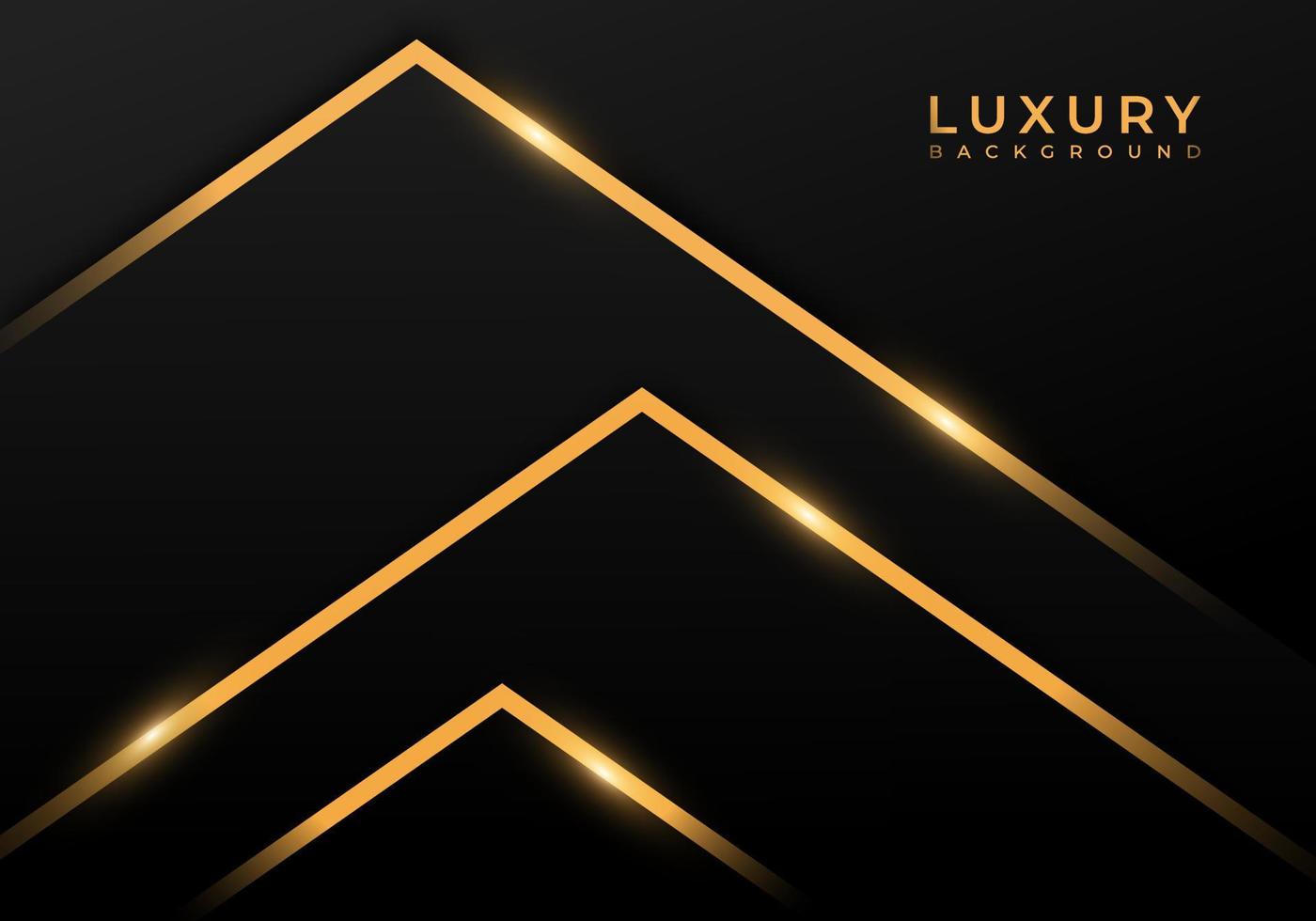 Abstract Premium Black Geometric Overlap Layers with Stripe Golden Line Luxury Style on Dark Background with Copy Space vector