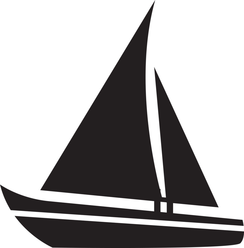 diseño de símbolo de signo de icono de barco de vela png