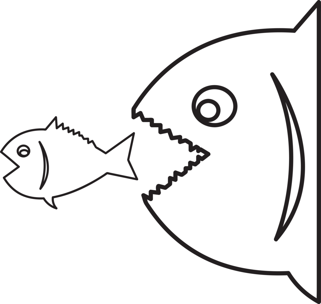 große Fische fressen kleine Fischikone png