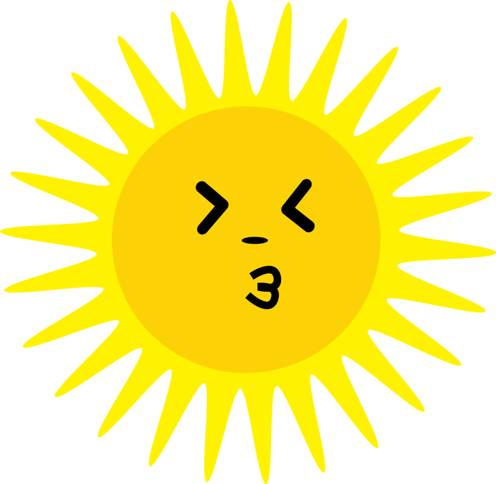 ícone do sol emoção dos desenhos animados sinal símbolo design png