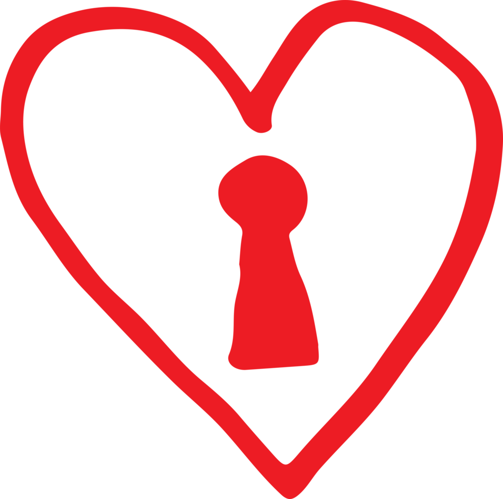 Heart hand draw icon sign design png