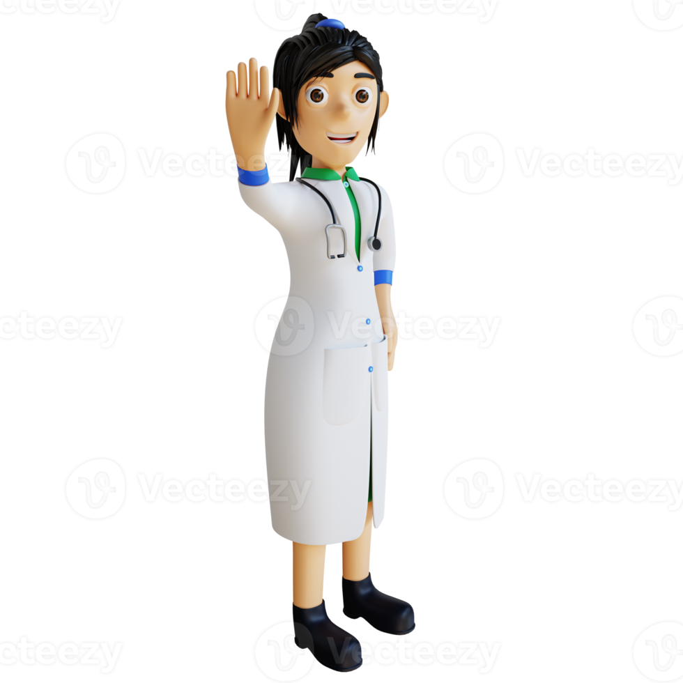 3D-Charakter Ärztin png