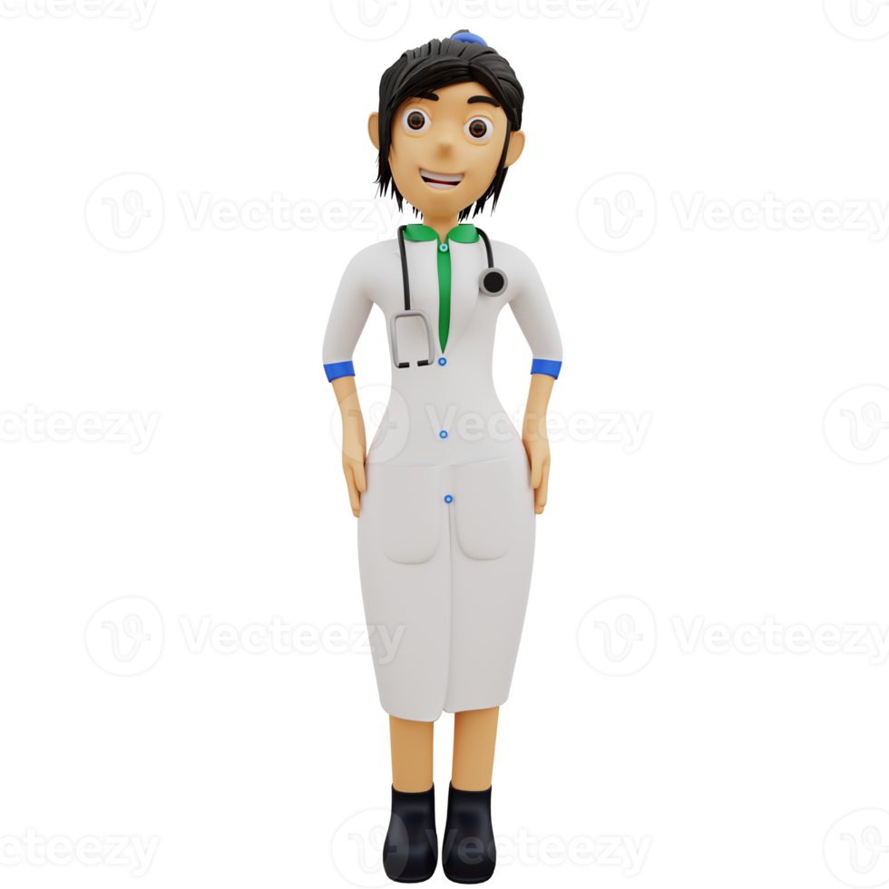 3D Character female doctor png