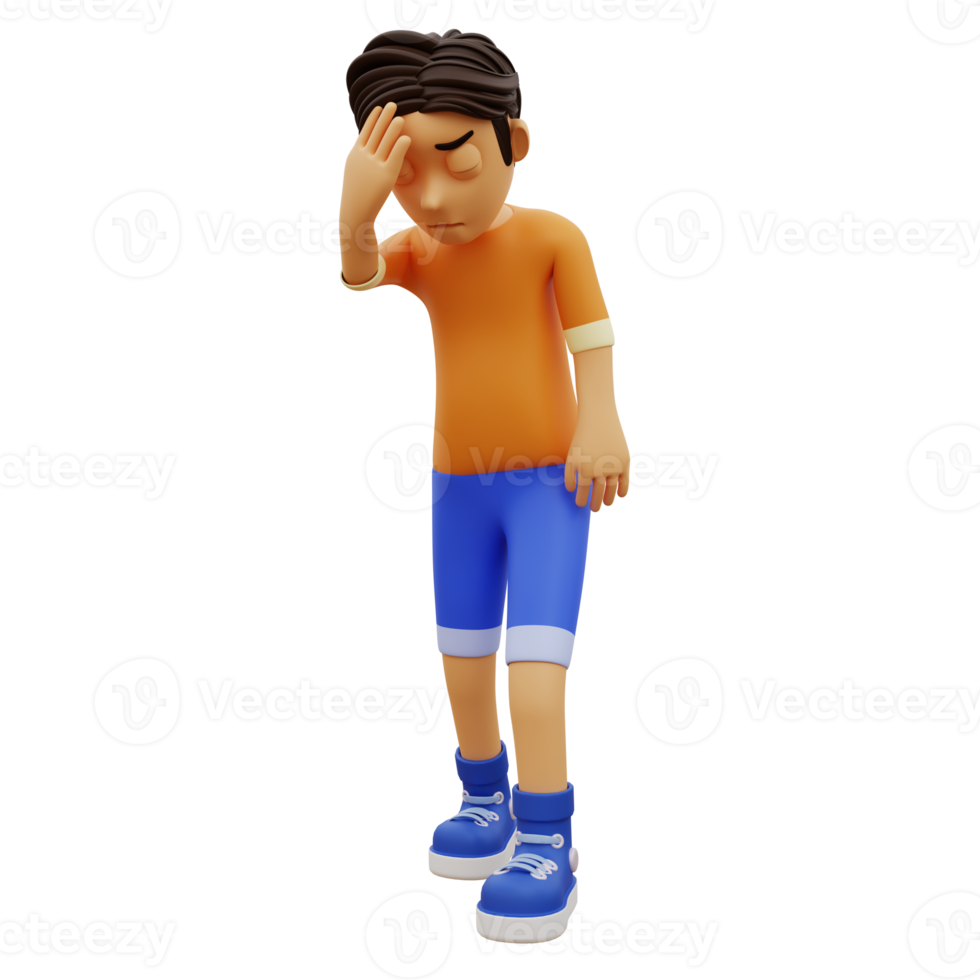 personagem 3d posando tonto png