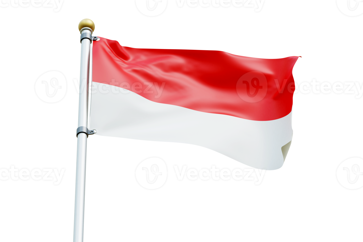 Flag Of indonesia 3d Rendering png