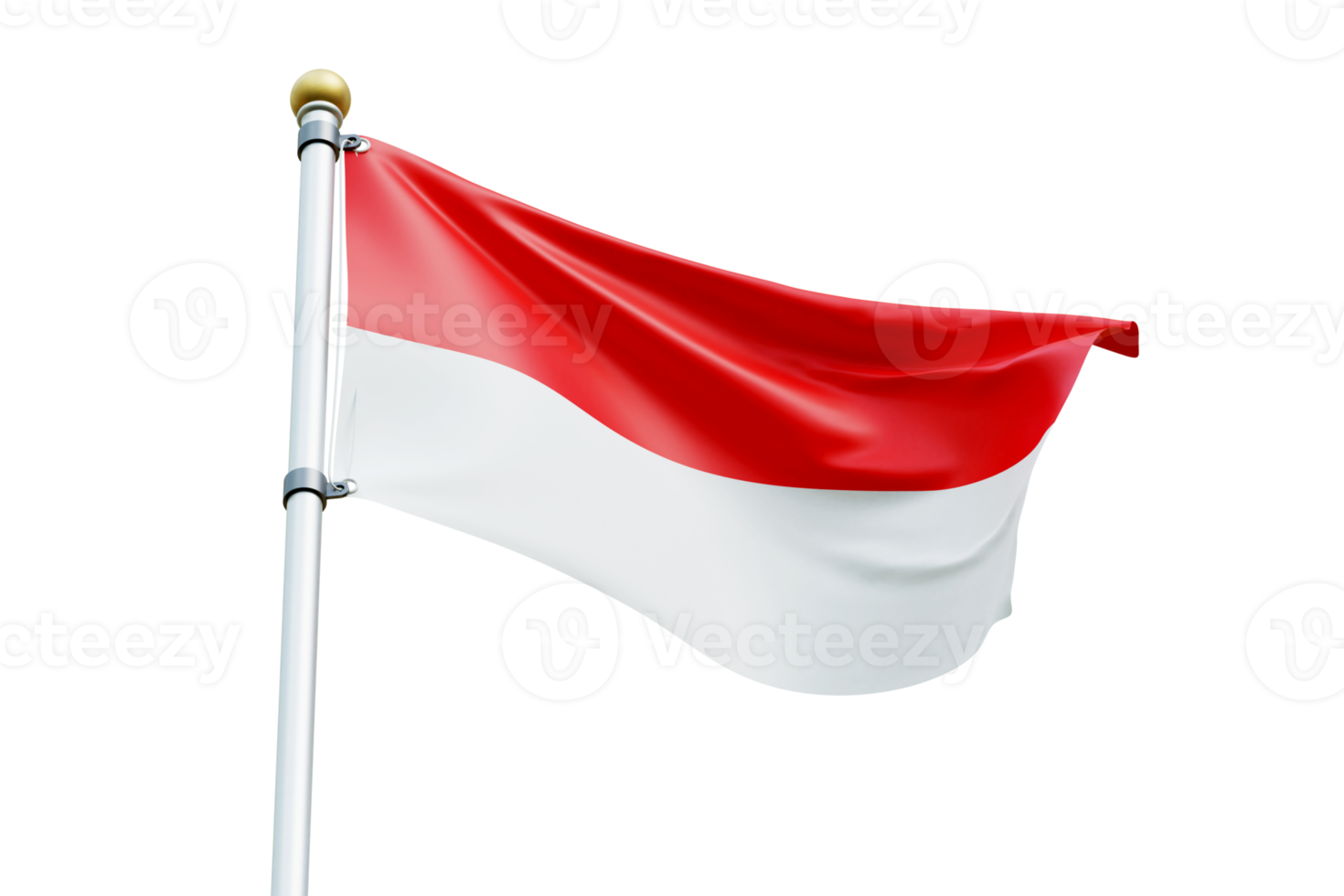 vlag van indonesië 3D-rendering png