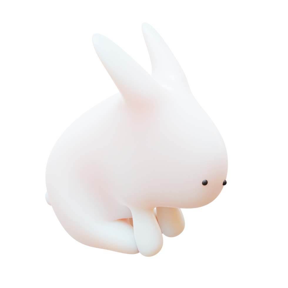 élément 3d lapin assis mi automne png