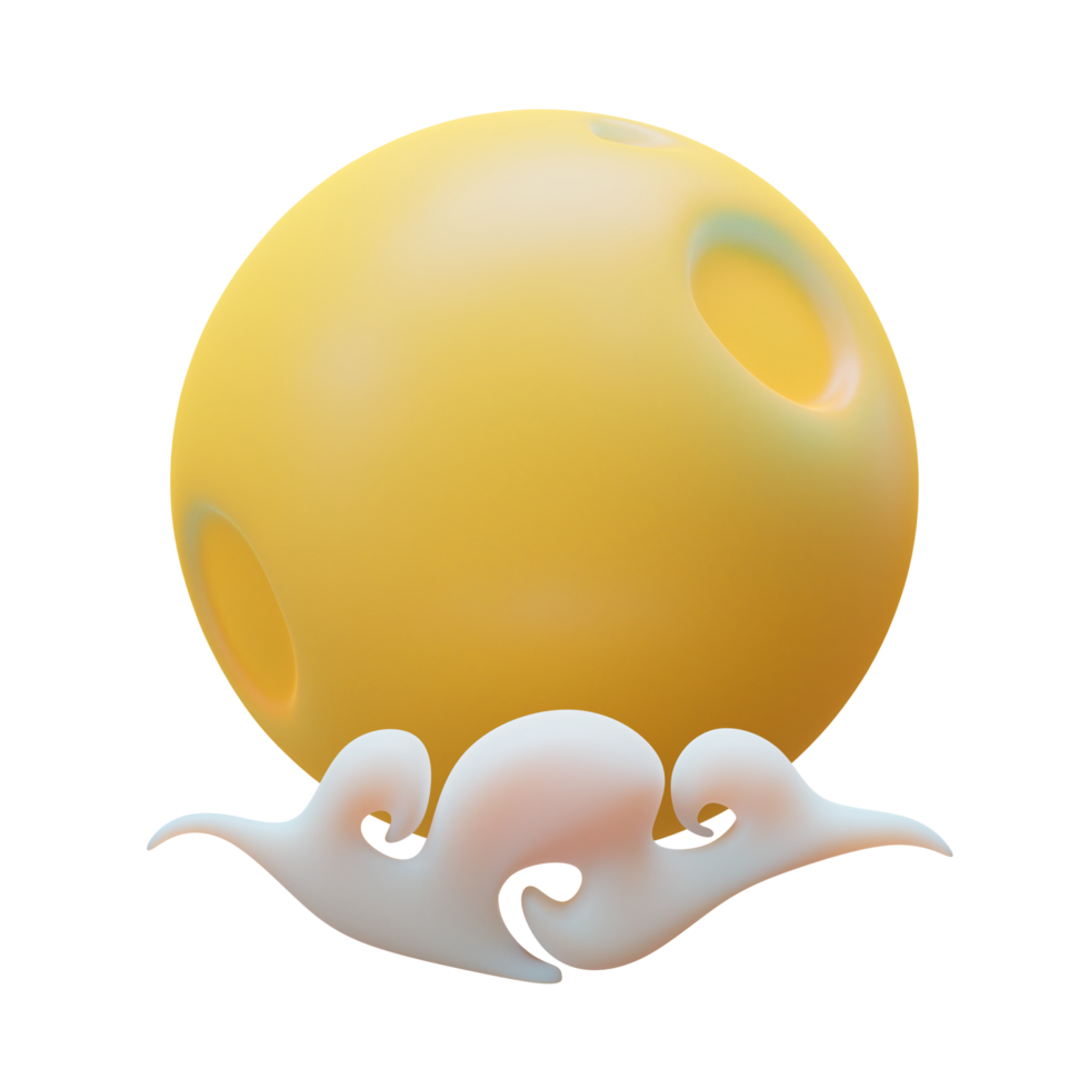 Mid-Autumn Moon 3D Element png