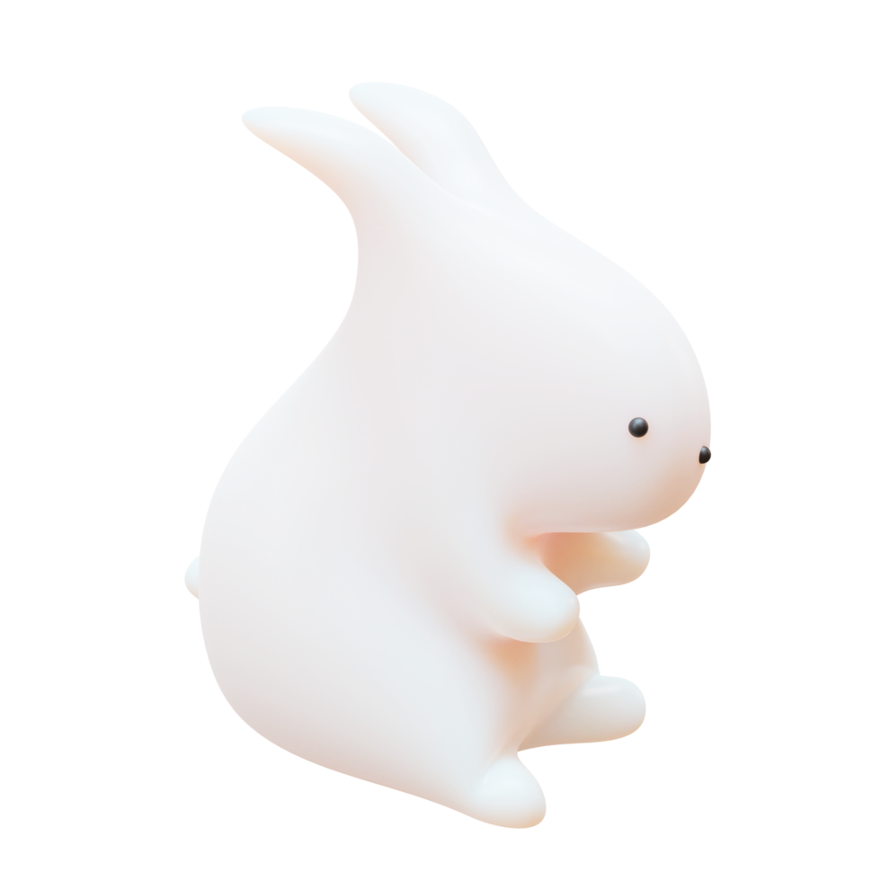 Mid Autumn Standing Rabbit 3D Element png