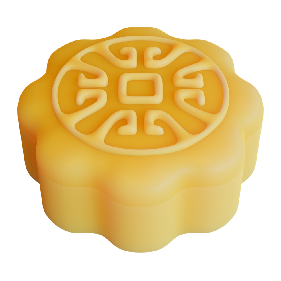 Mid Autumn Moon Cake 3D Element png