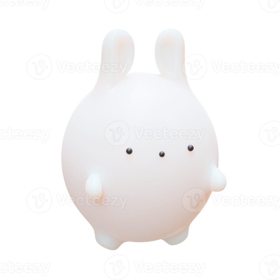 Mid Autumn Chubby Rabbit 3D Element png