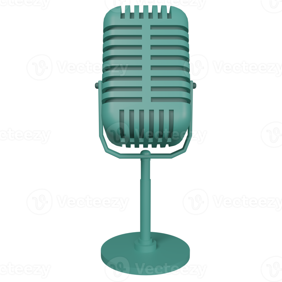 microfone estilo retrô verde png