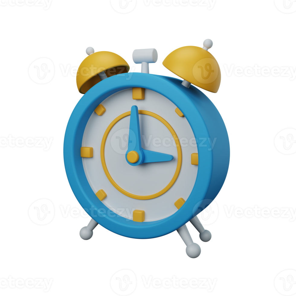Sveglia con rendering 3d isolata utile per l'interfaccia utente, le app e l'illustrazione del web design png
