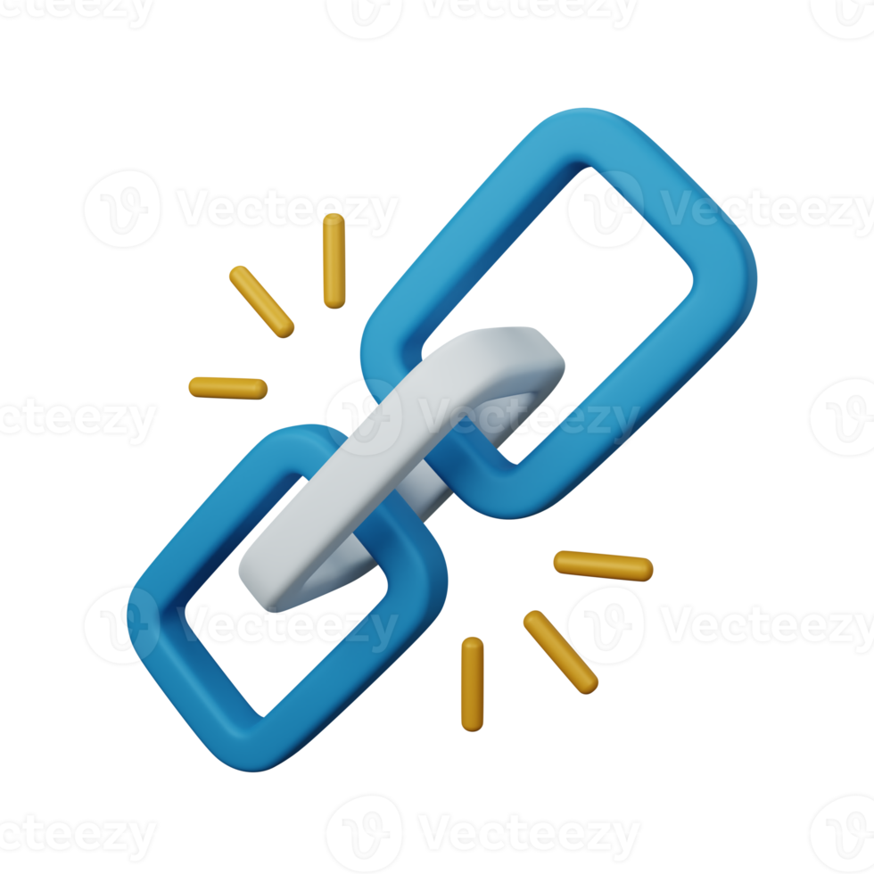Hipervínculo de representación 3d, url aislado útil para la interfaz de usuario, aplicaciones e ilustración de diseño web png
