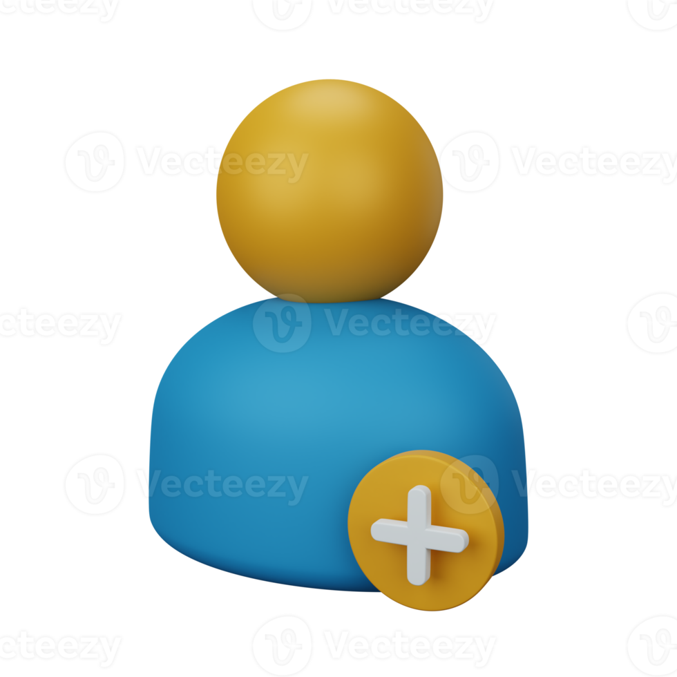 3d rendering add user isolated useful for user interface, apps and web design illustration png