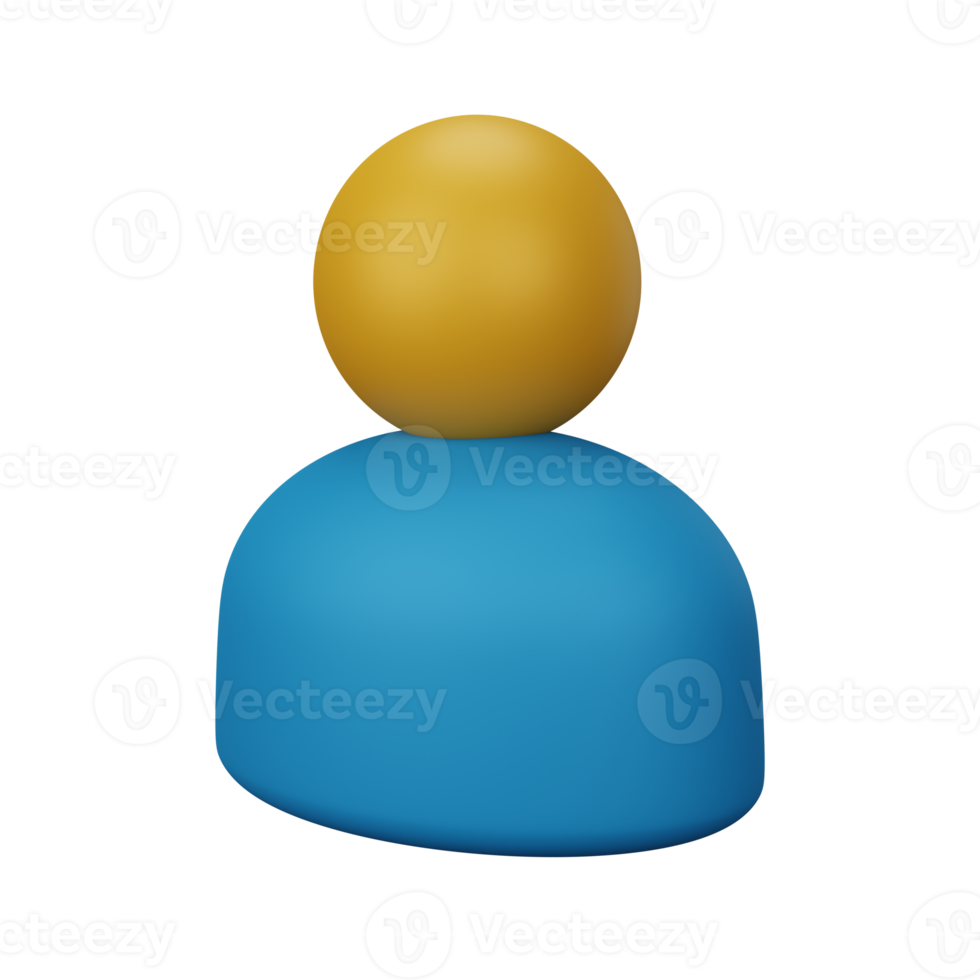 Usuário de renderização 3D isolado útil para interface de usuário, aplicativos e ilustração de web design png