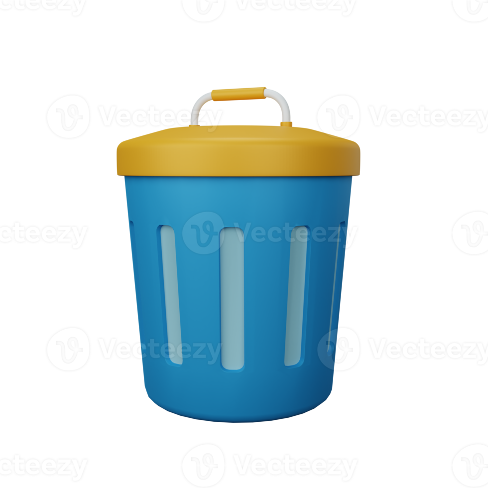 3d rendering delete, trash bin isolated useful for user interface, apps and web design illustration png