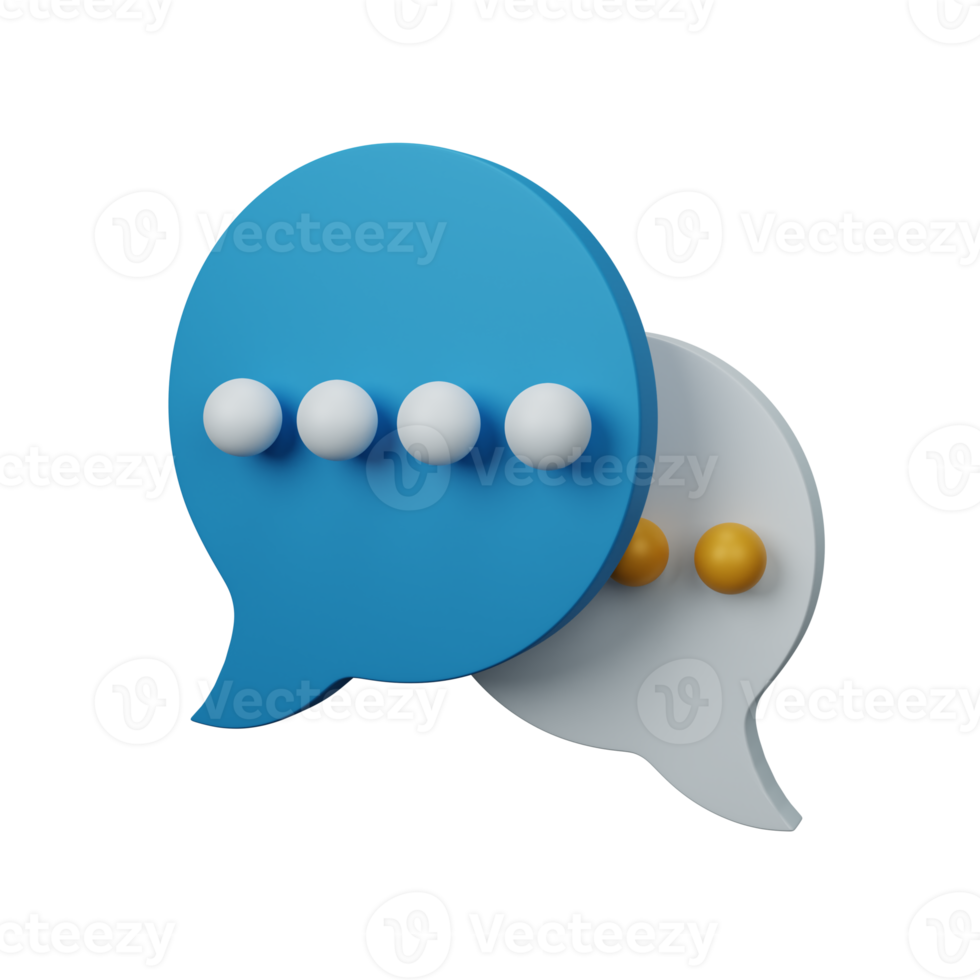 3d rendering chat, conversation isolated useful for user interface, apps and web design illustration png