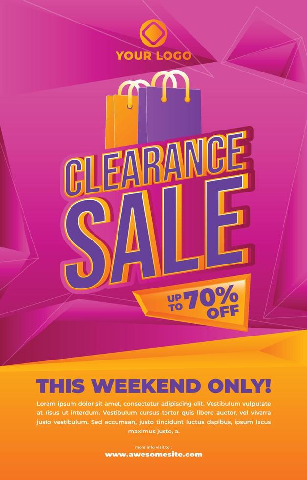 Clearance Sale Gradient Modern Poster vector