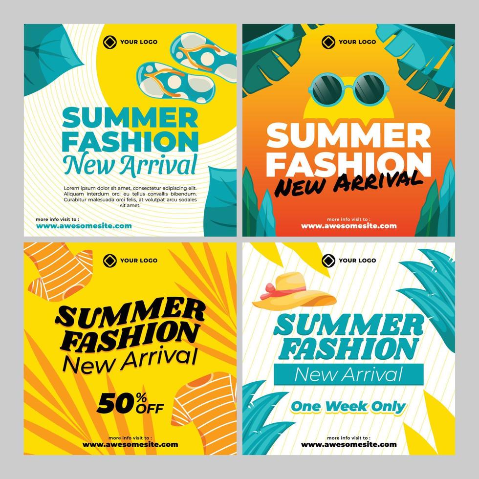 Summer Fashion New Arrival Template Social Media Post vector
