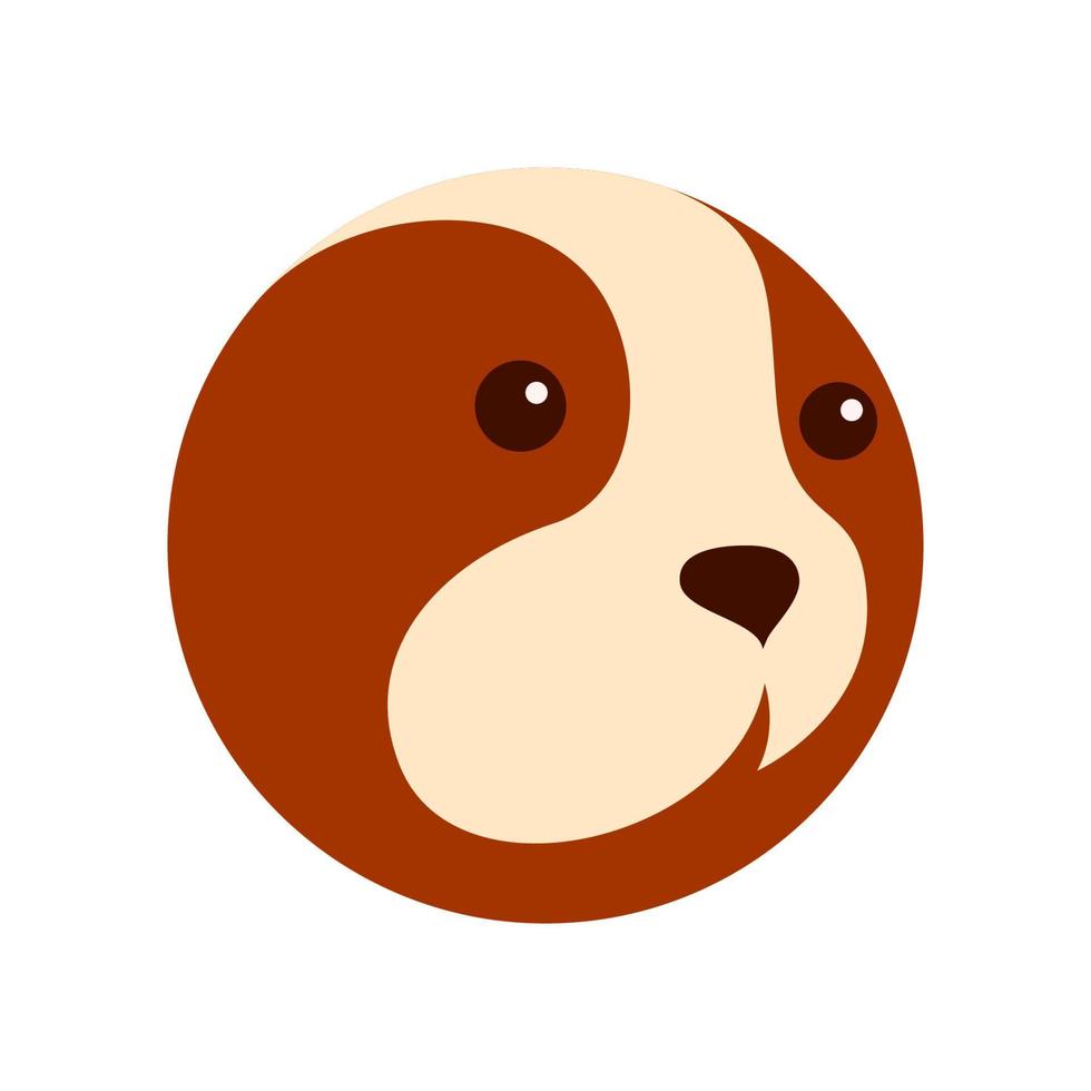 diseño de icono de logotipo de círculo de mascota de perro vector