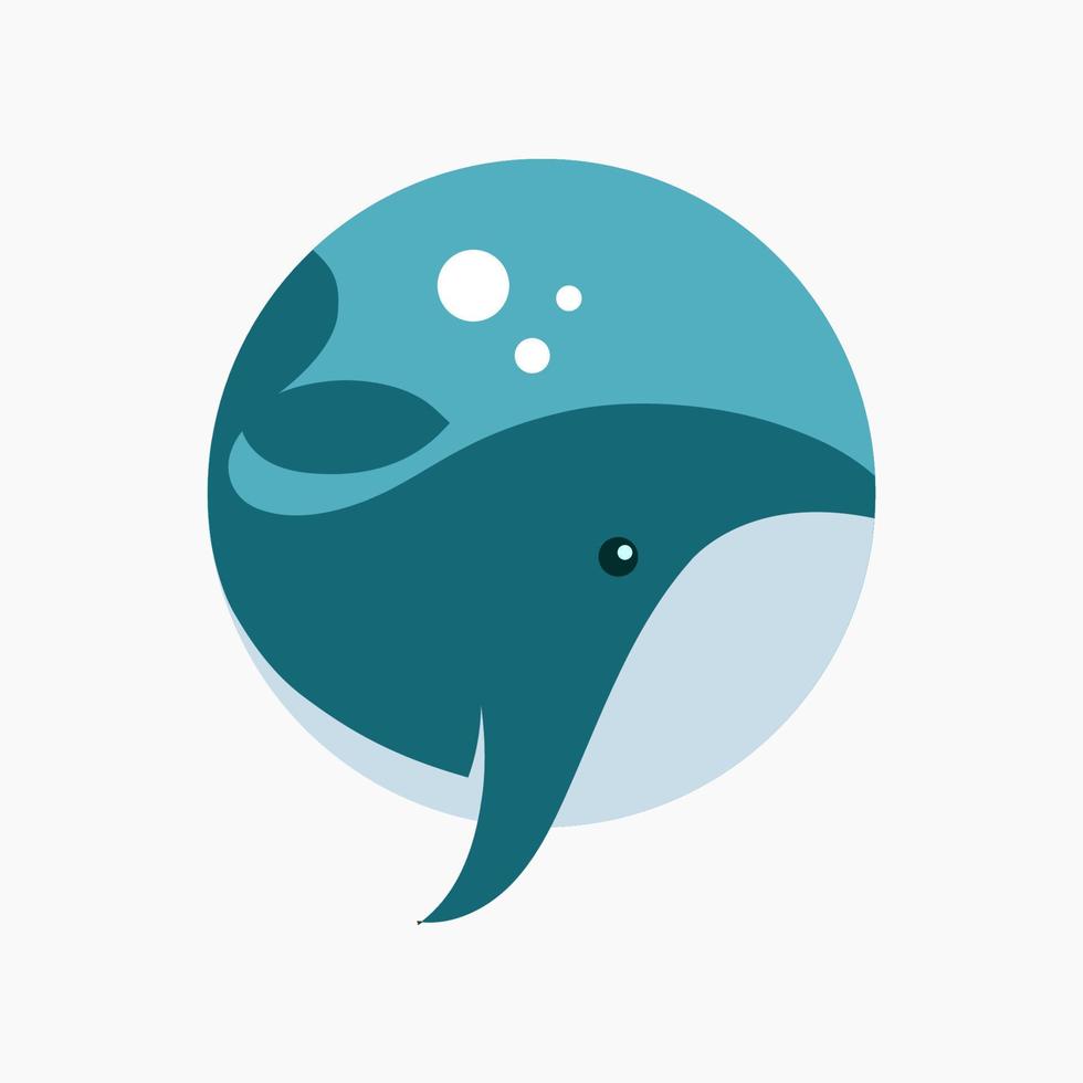 Whale Big Fish Logo Icon vector