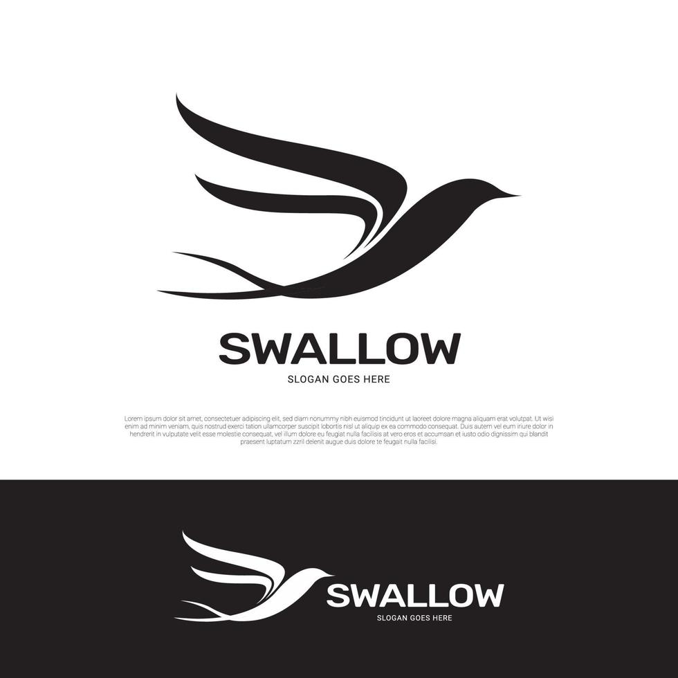 Swallow logo icon design vector