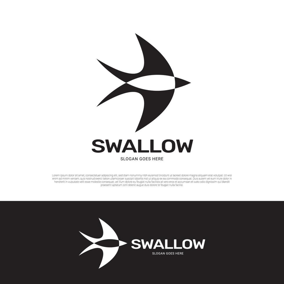 Swallow logo icon design vector