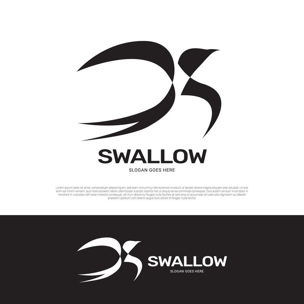 Swallow logo icon design vector