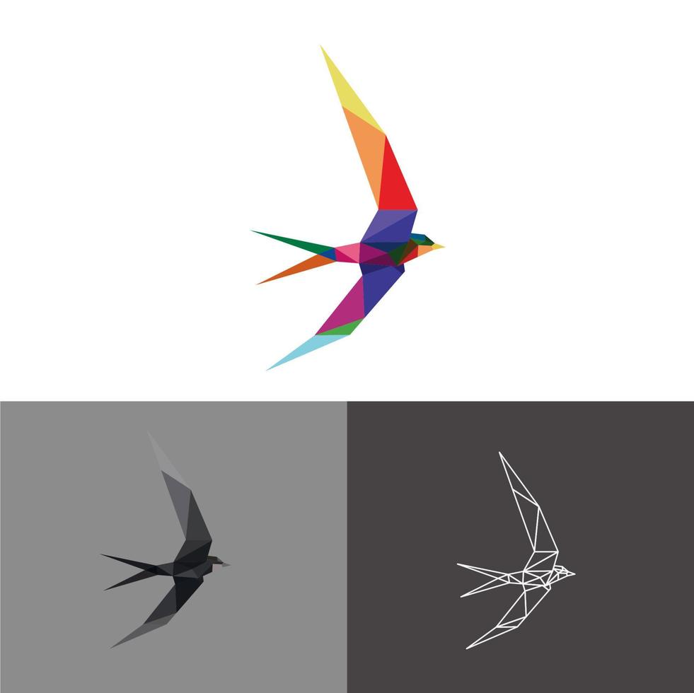 Swallow low poly vector