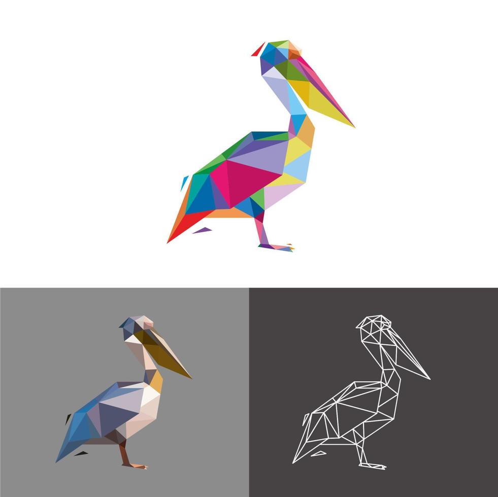 Stork low poly vector