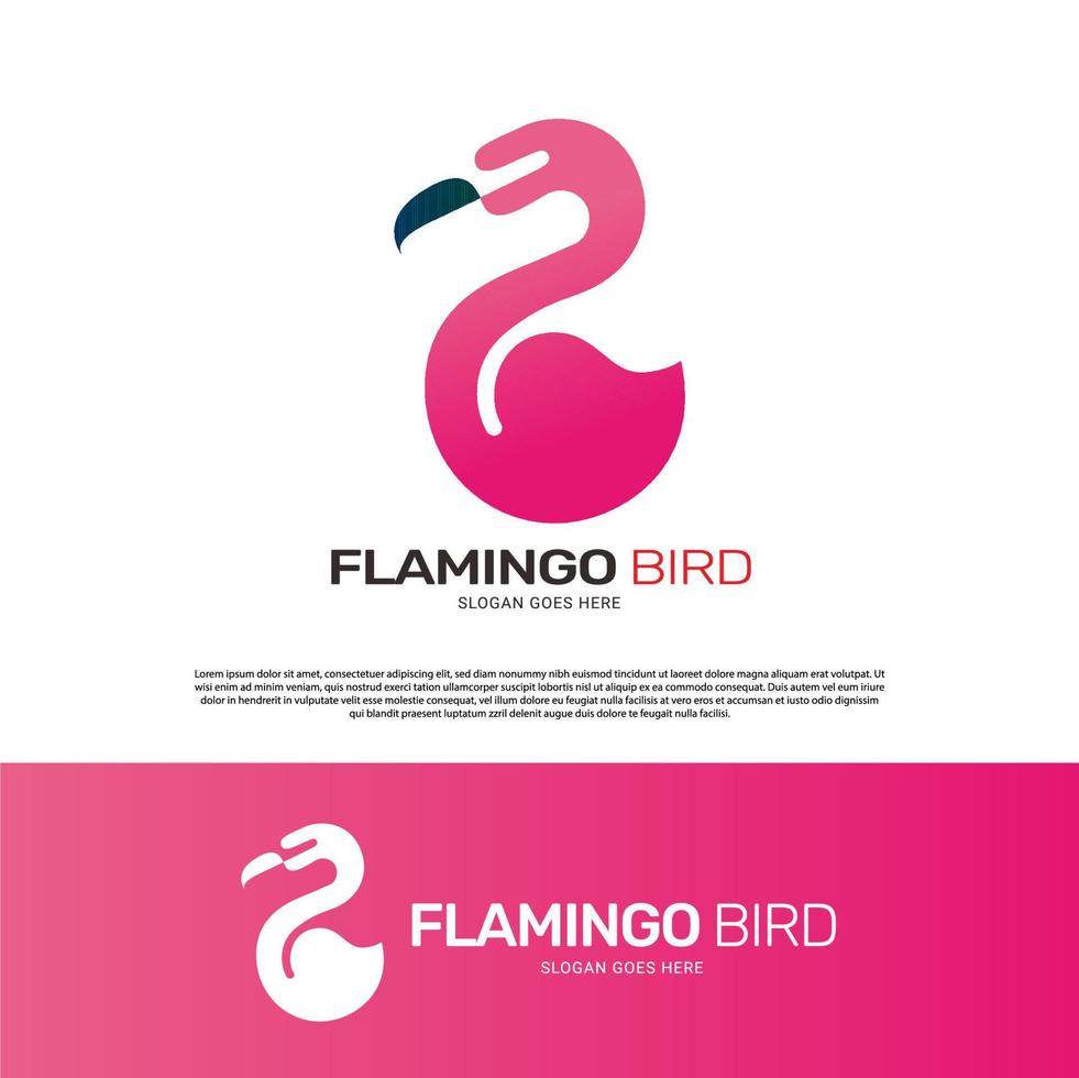 Flamingo Bird logo template design vector