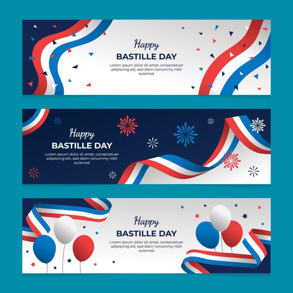 Bastille Day Banners vector