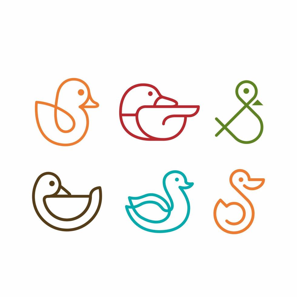 diseño de icono de logotipo de animal de pato vector