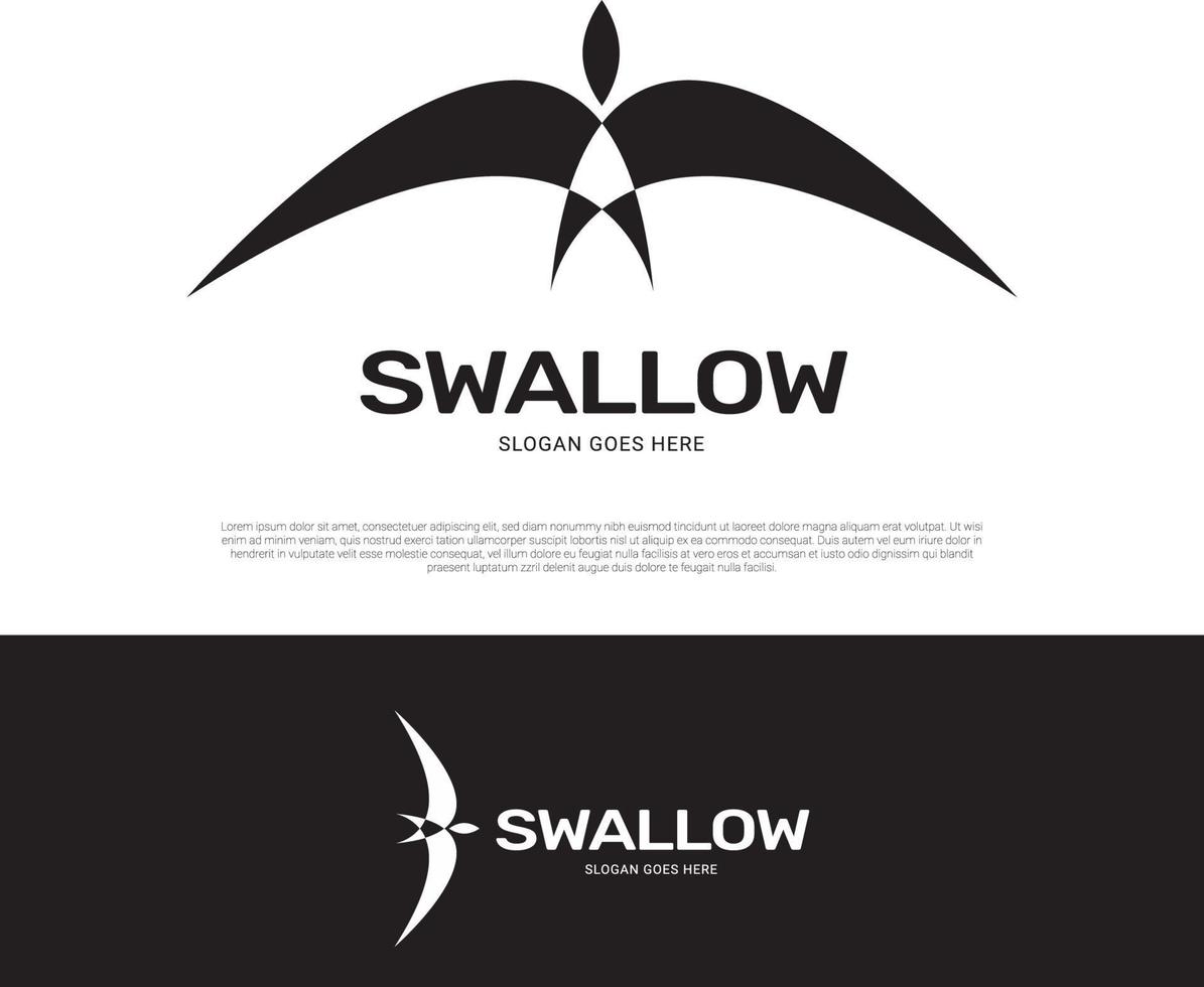 Swallow logo icon design vector