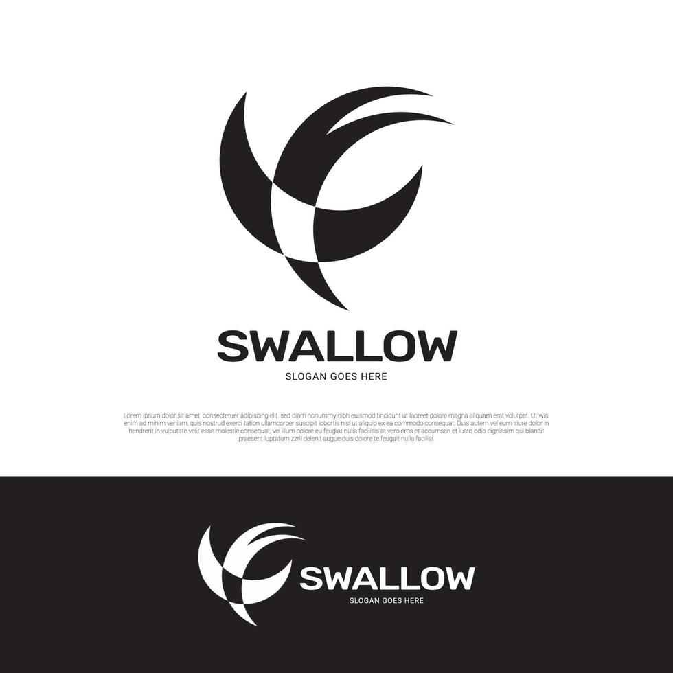 Swallow logo icon design vector