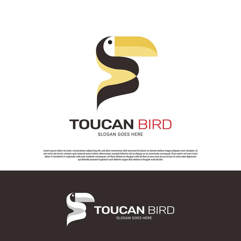 Toucan macaw bird logo design vector