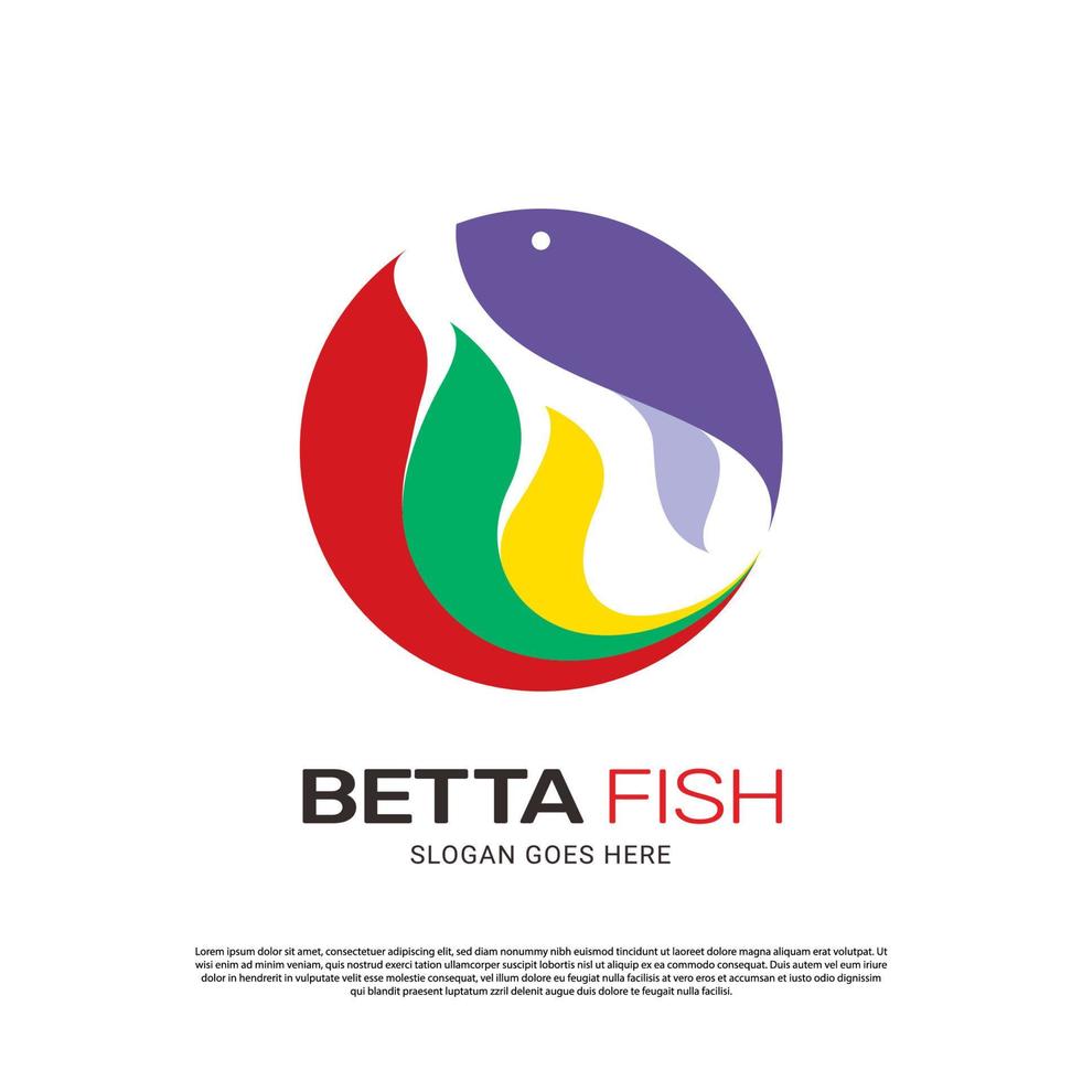 Betta hobby fish logo template design vector