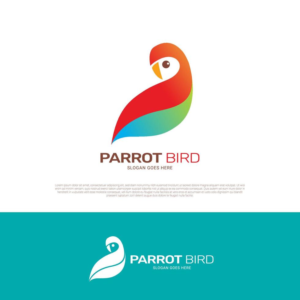 diseño de logotipo de loro amor pájaro vector