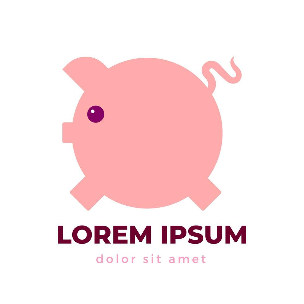 Cute Pink Pig Logo Icon vector