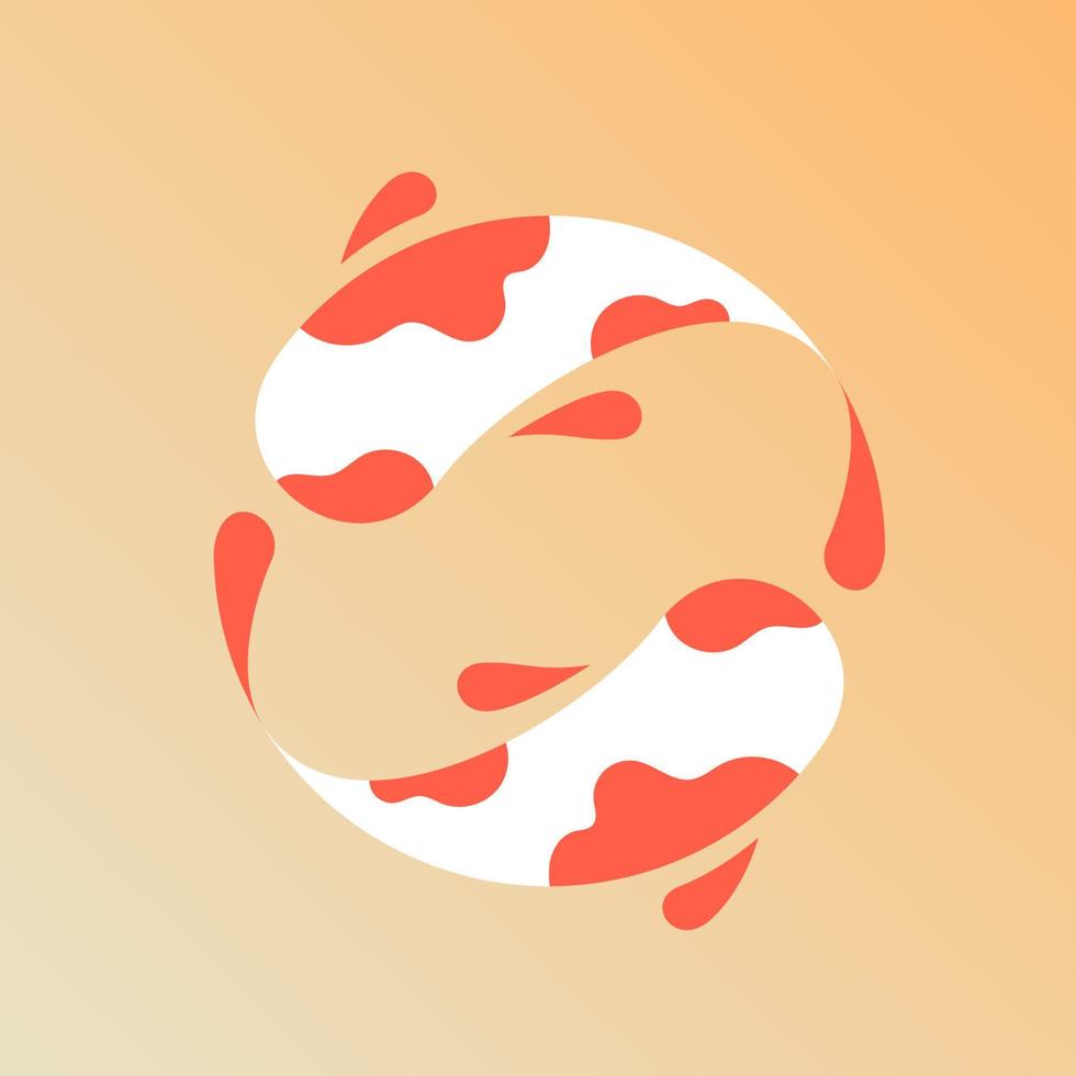 Koi fish logo icon vector