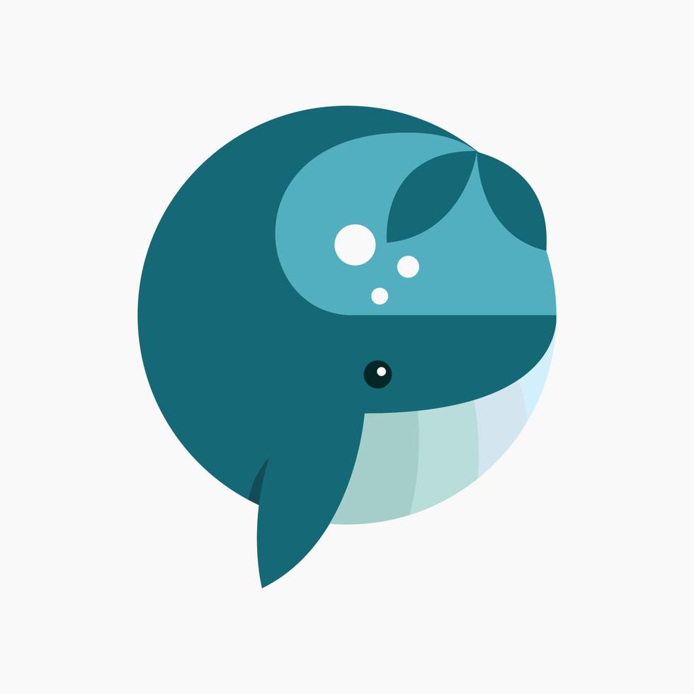 icono de logotipo de pez grande de ballena vector