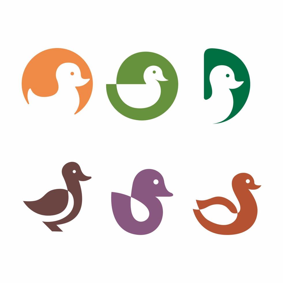 diseño de icono de logotipo de animal de pato vector