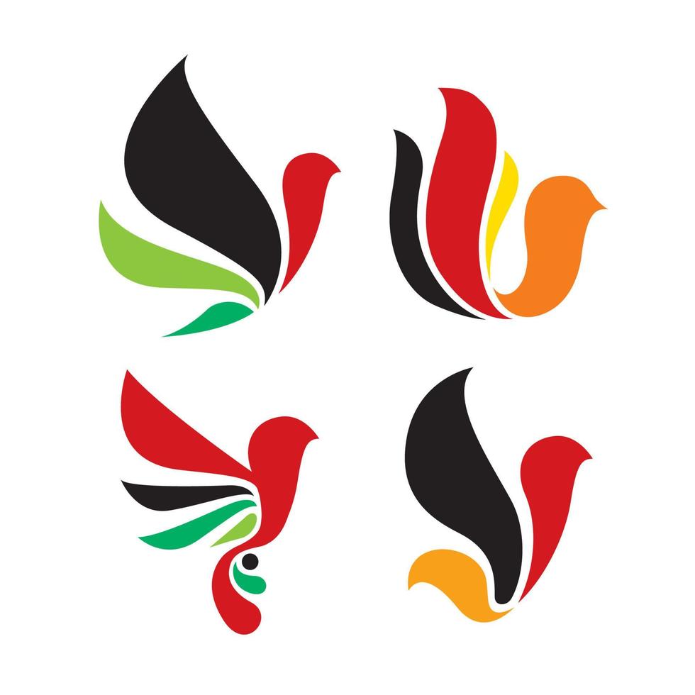 conjunto de diseño de icono de logotipo de pájaro vector