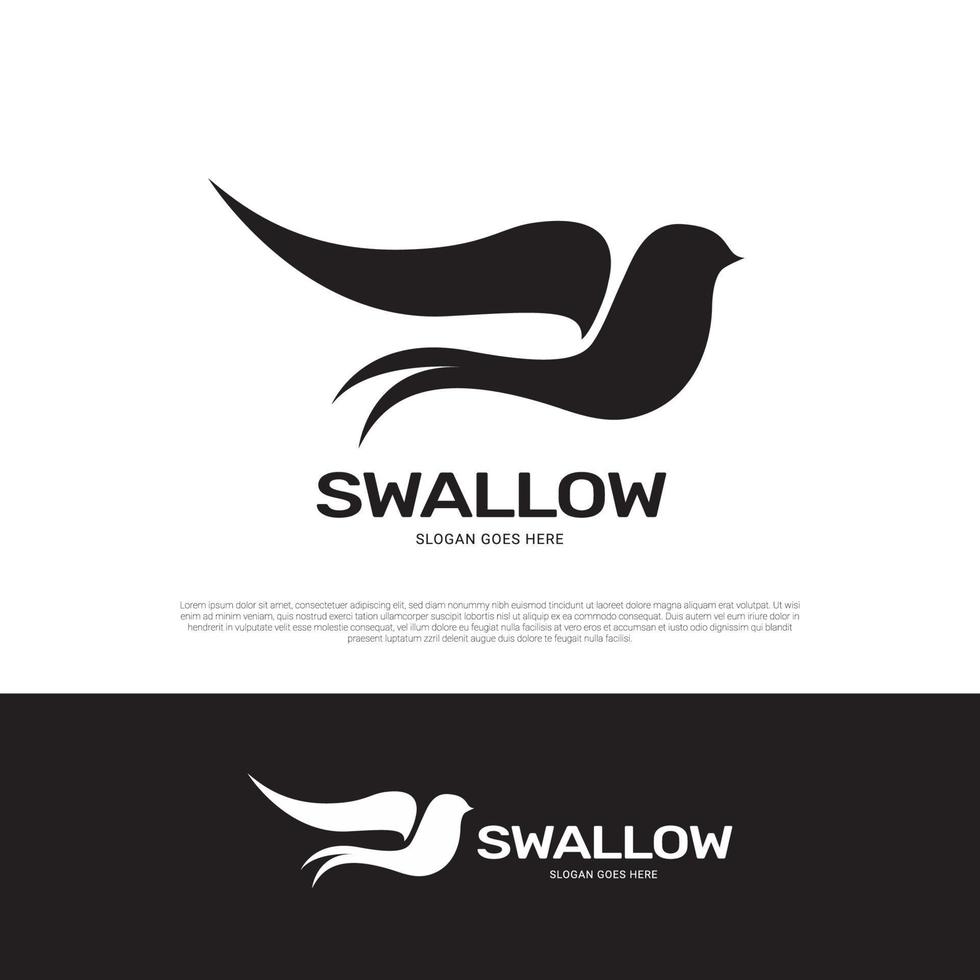 Swallow logo icon design vector