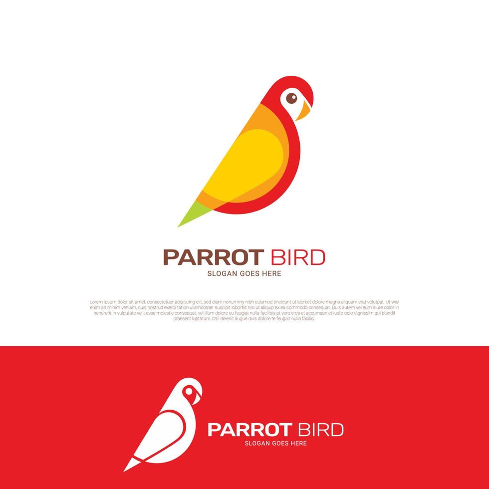 Parrot love bird logo design vector