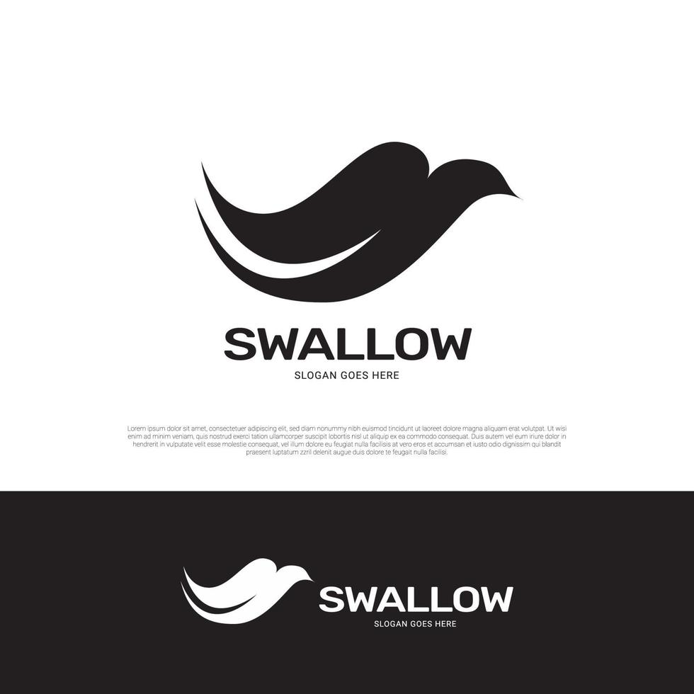 Swallow logo icon design vector