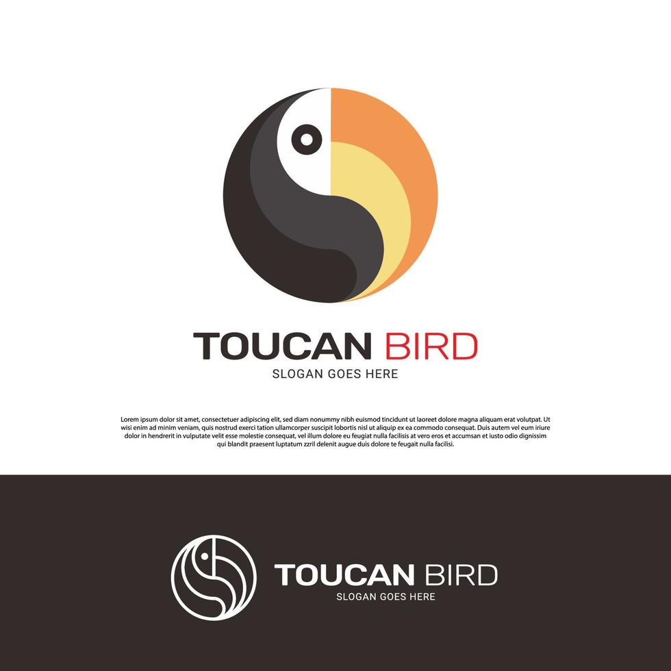 Toucan macaw bird logo design vector